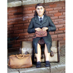 June 1944 civilian woman with suitcases