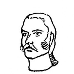 tête avec moustache et queue,collet fermé