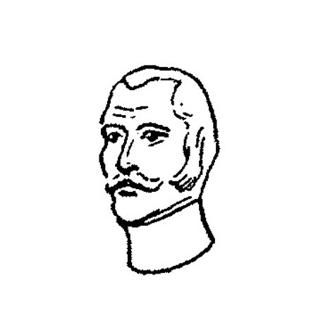 tête avec moustache,sans queue,collet fermé