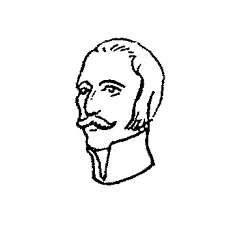 Heads With Moustache, without Queue, Open Collar