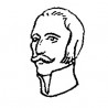 Heads With Moustache, without Queue, Open Collar