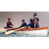 Officer of the guard and three sailors in a boat