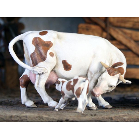 Animaux de ferme vache avec son veau