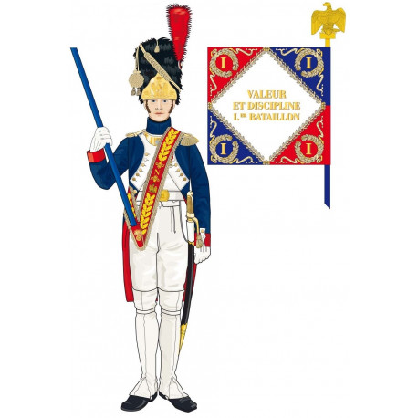 Grenadier à Pied De La Garde 1804 1812 Porte Drapeau